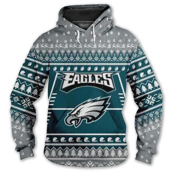 Philadelphia Eagles 3d Hoodie Christmas Edition