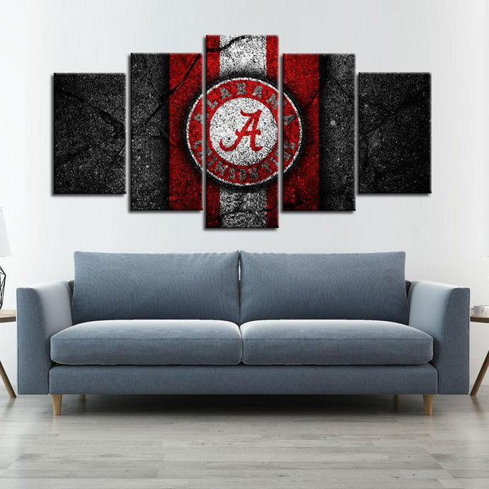 Alabama Crimson Tide Football Rock Style 5 Pieces Painting Canvas