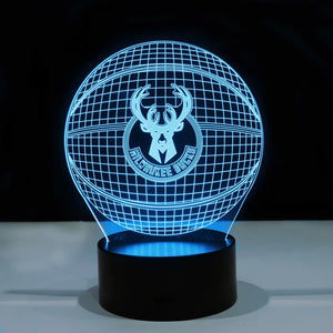 Milwaukee Bucks 3D Illusion LED Lamp