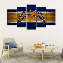 Load image into Gallery viewer, Los Angeles Chargers Wooden Look Wall Canvas 1
