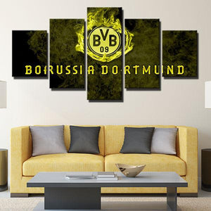 Borussia Dortmund Flaming Emblem Wall Canvas