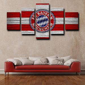 Bayern Munich Wooden Look Wall Canvas