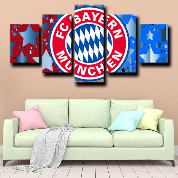 Bayern Munich Colorful Emblem Wall Canvas