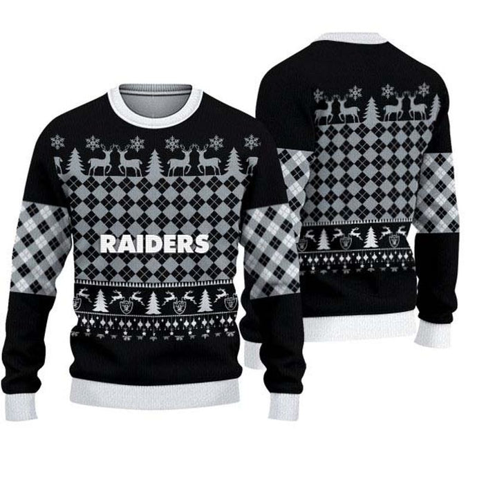 Las Vegas Raiders Check Christmas Sweatshirt