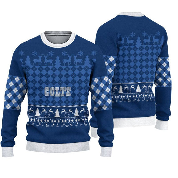 Indianapolis Colts Check Christmas Sweatshirt