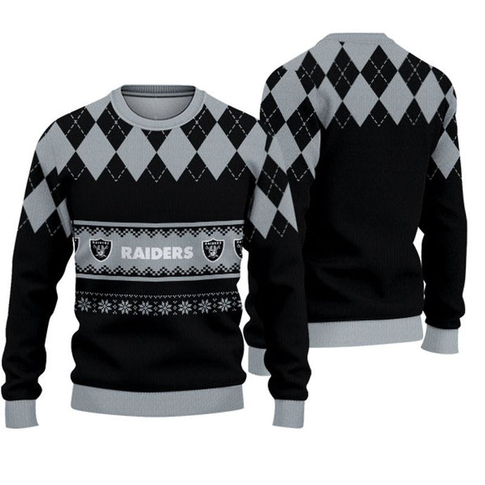 Las Vegas Raiders Diamond Pattern Christmas Sweatshirt
