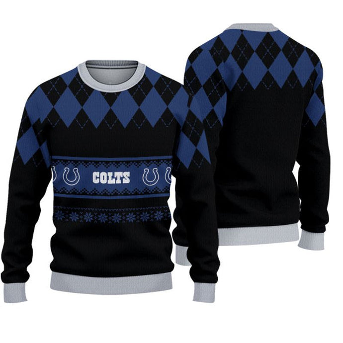 Indianapolis Colts Diamond Pattern Christmas Sweatshirt