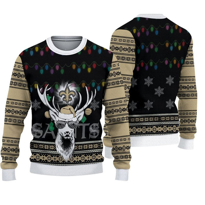 New Orleans Saints Deer Funny Christmas Sweatshirt