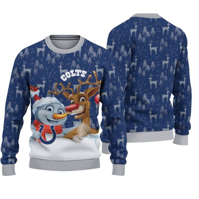 Indianapolis Colts Snowman Reindeer Christmas Sweatshirt
