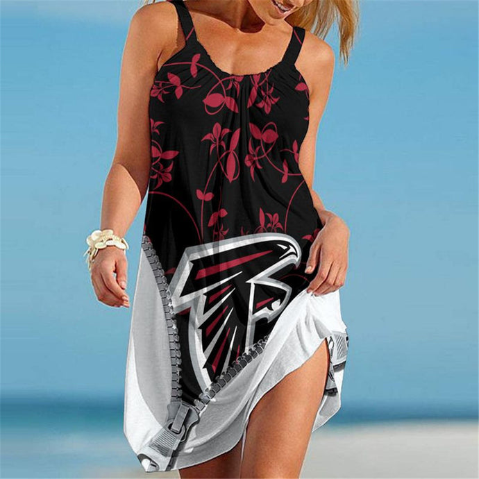 Atlanta Falcons Women Floral 3D Beach Dress