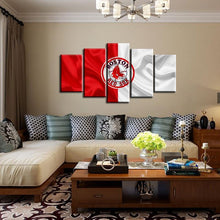 Load image into Gallery viewer, Boston Red Sox Fabric Flag 5 Pieces Wall Painting Canvas