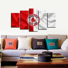 Load image into Gallery viewer, Boston Red Sox Fabric Flag Canvas