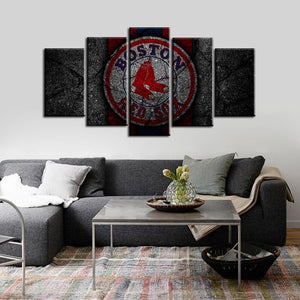 Boston Red Sox Rock Style 5 Pieces Wall Painting Canvas