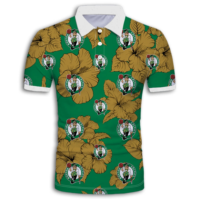 Boston Celtics Tropical Floral Polo Shirt