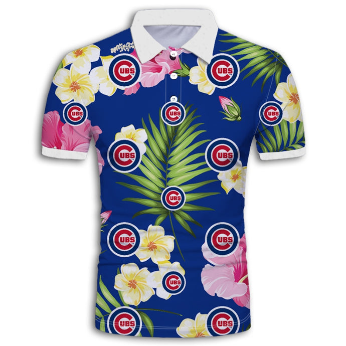 Chicago Cubs Summer Floral Polo Shirt