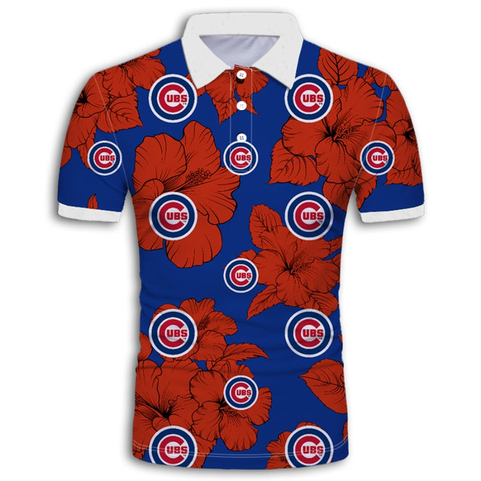 Chicago Cubs Tropical Floral Polo Shirt