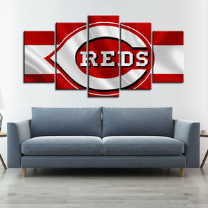 Cincinnati Reds Fabric Look Wall Canvas