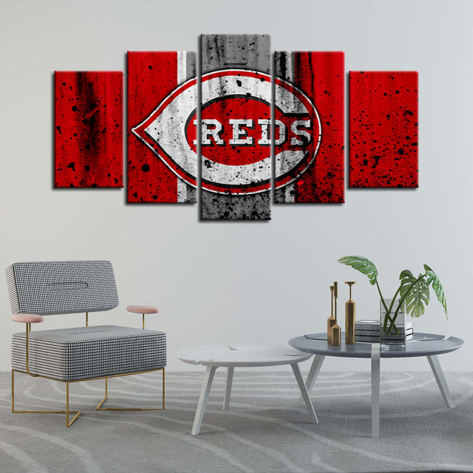 Cincinnati Reds Rough Look Wall Canvas
