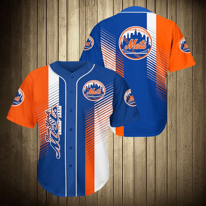 New York Mets Stripes Baseball Shirt