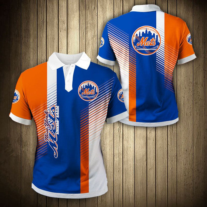 New York Mets Stripes Polo Shirt