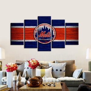 New York Mets Wooden Look Canvas