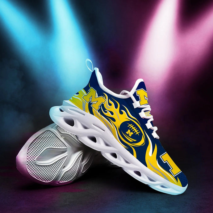 Michigan Wolverines Casual 3D Air Max Running Shoes