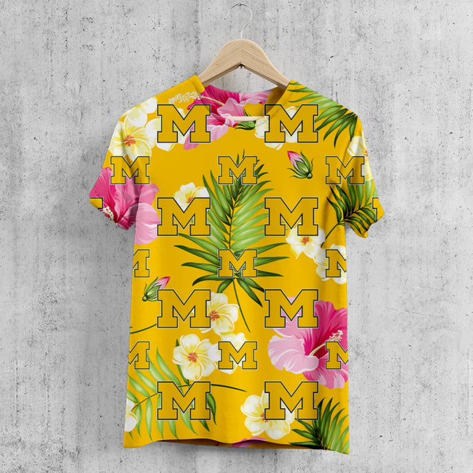Michigan Wolverines Summer Floral T-Shirt