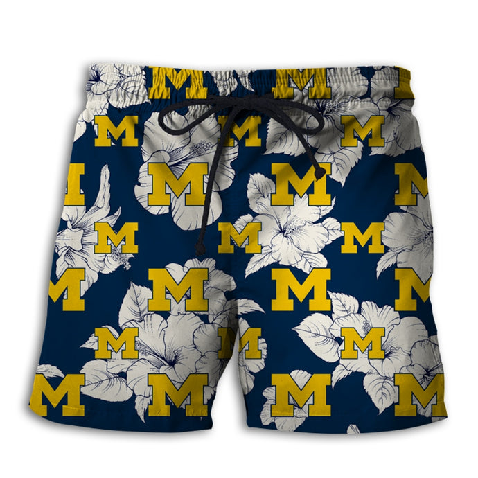 Michigan Wolverines Tropical Floral Shorts