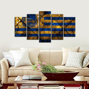 Golden State Warriors Oldish Style 5 Pieces Wall Painting Canvas