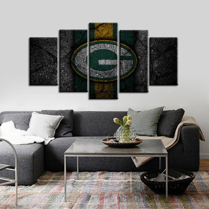 Green Bay Packers Rock Style 5 Pieces Painting Canvas