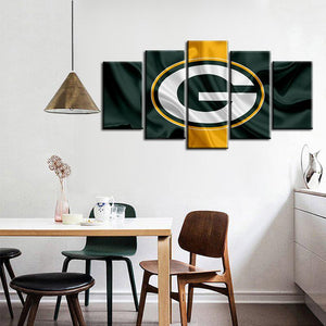 Green Bay Packers Fabric Flag Look Wall Canvas 1