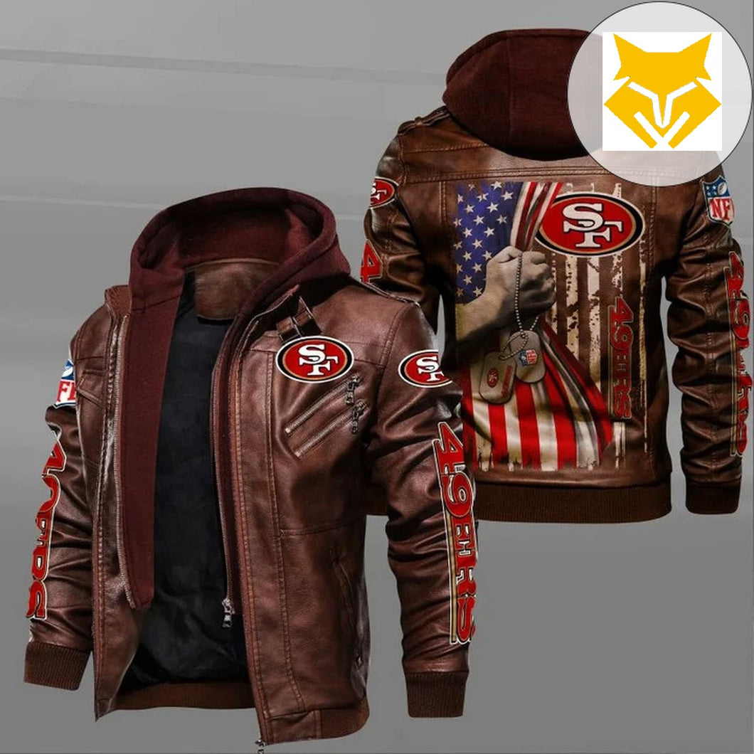 San Francisco 49ers American Flag Leather Jacket