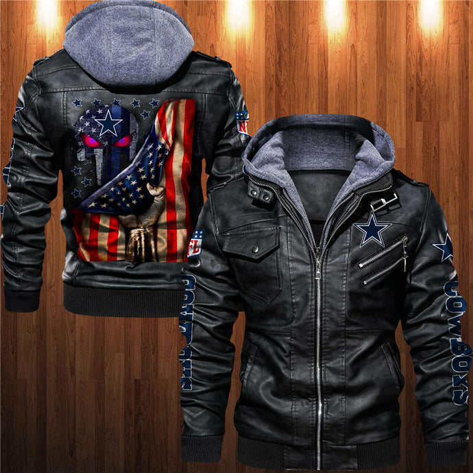 Dallas Cowboys American Flag 3D Leather Jacket