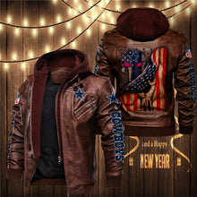 Load image into Gallery viewer, Dallas Cowboys American Flag 3D Leather Jacket