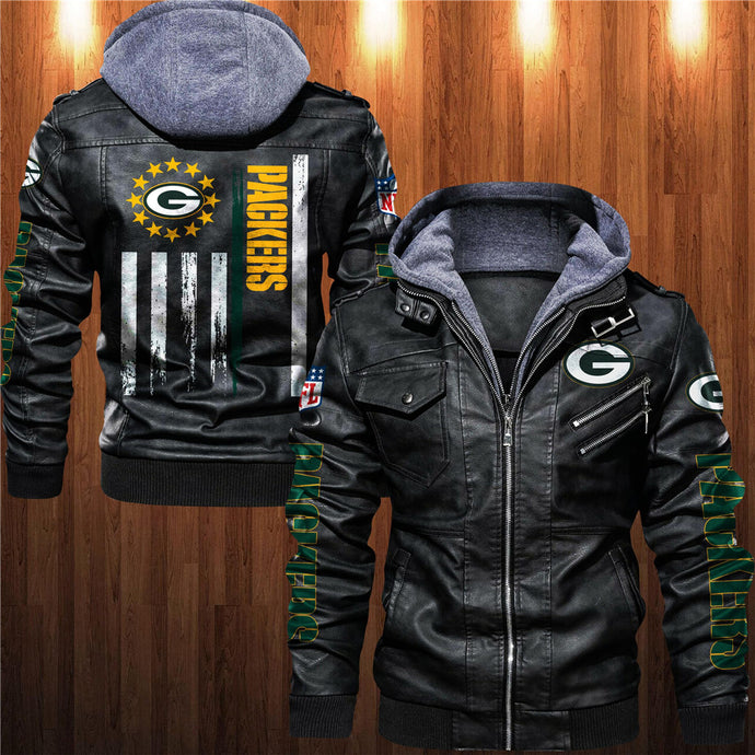 Green Bay Packers Flag Leather Jacket