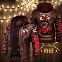 Load image into Gallery viewer, Kansas City Chiefs Skull 3D Leather Jacket