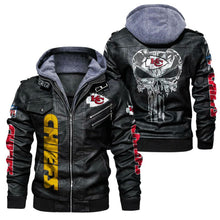 Load image into Gallery viewer, Kansas City Chiefs Skull Leather Jacket