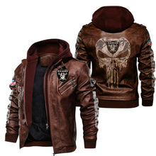 Load image into Gallery viewer, Las Vegas Raiders Skull Leather Jacket