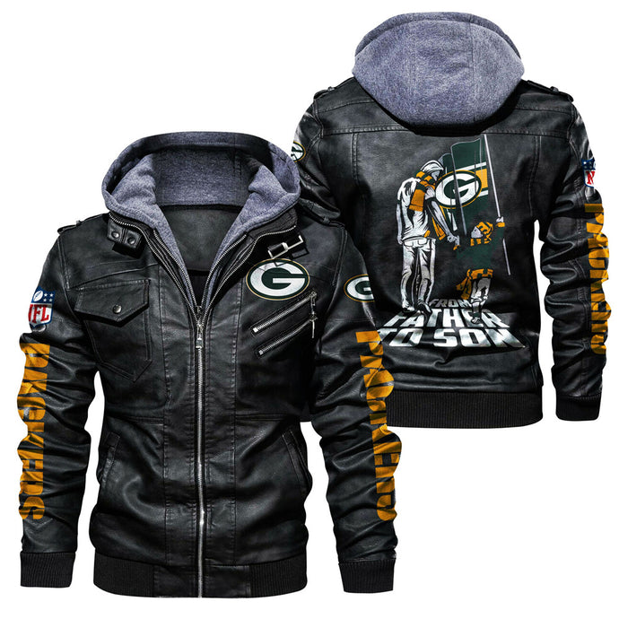 Green Bay Packers From Father to Son Leather Jacket