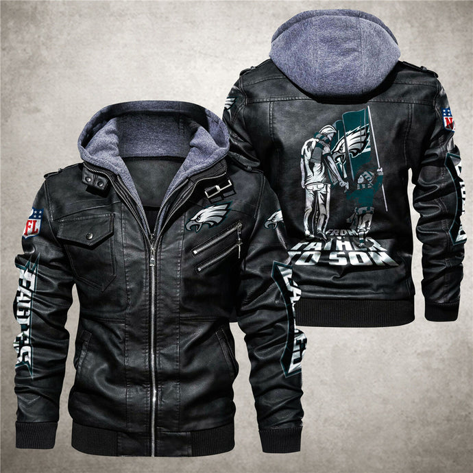 Philadelphia Eagles From Father to Son Leather Jacket