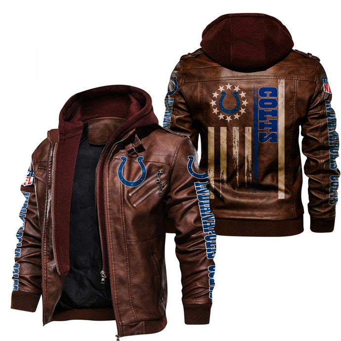 Indianapolis Colts Flag Leather Jacket
