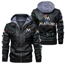 Load image into Gallery viewer, Miami Marlins Leather Jacket