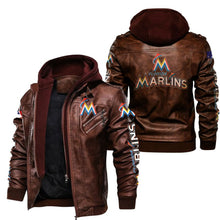 Load image into Gallery viewer, Miami Marlins Leather Jacket