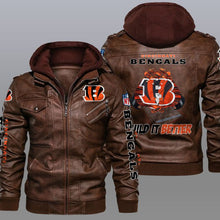 Load image into Gallery viewer, Cincinnati Bengals Leather Jacket