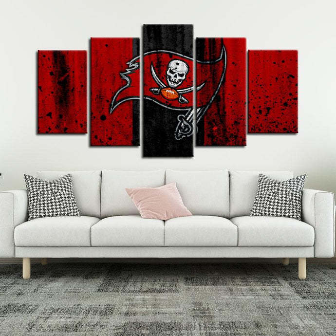 Tampa Bay Buccaneers Rough Look 5 Pieces Painting Canvas
