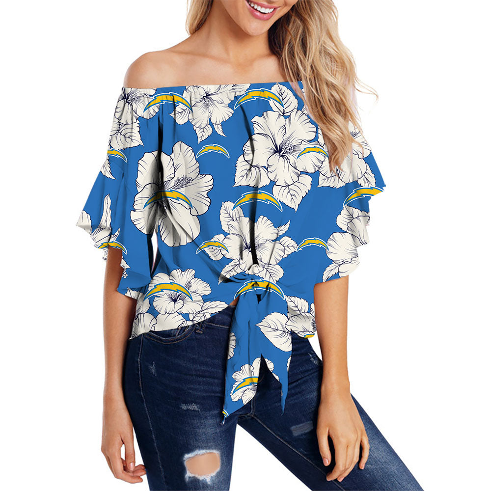 Los Angeles Chargers Tropical Floral Strapless Shirt