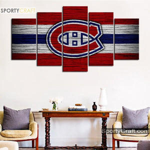 Montreal Canadiens Wooden Style Canvas