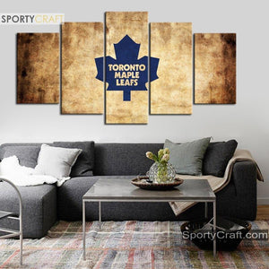 Toronto Maple Leafs Burned 5 Pieces Painting Canvas 2