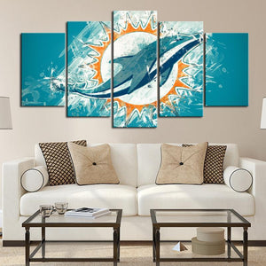 Miami Dolphins Paint Style Canvas