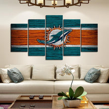 Load image into Gallery viewer, Miami Dolphins Wooden Look Canvas
